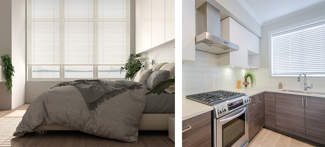Venetian Blinds installed in a living room