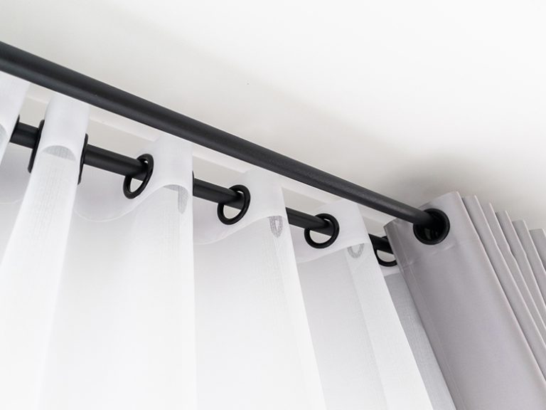 Custom sheer curtain installation