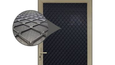 Diamond grill security door installation