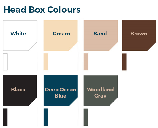 Transparent Roller Shutter head box colours