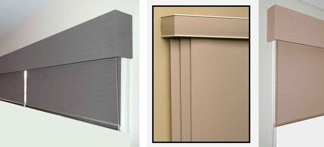 Pelmet installed over blinds
